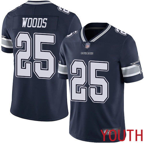 Youth Dallas Cowboys Limited Navy Blue Xavier Woods Home #25 Vapor Untouchable NFL Jersey->youth nfl jersey->Youth Jersey
